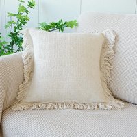 Bohemian Cotton Linen Farmhouse Lumbar Pillowcase Weaving Lace Tassel Cushion Cover Bedhead Sofa Pillow Cover Home Decoration
