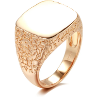 Kinel Hot Fashion Glossy Rings for Men Women 585 Rose Gold Simple Square Punk Rings Ethnic Wedding Jewelry 2021 New