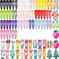 30Pcs/Set Hair Clip Gifts Cute Animal Cartoon Water Drop Hairclips Basic Simple Children Hairpin Colorful Girls Hair Accessories