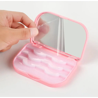Empty False Eyelashes Storage Box Plastic Waterproof Lashes Container Box With Makeup Mirror Fake Eye Lash Organizer Travel