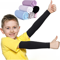 AliExpress NONE 1 Pair Summer Kids Ice Silk Sun Protective Solid Sleeve Cover Sun UV50 Protection for Girls Boys Arm Warmer Cycling Running