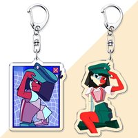 Hot Video Game Keychains for Accessories Bag Ena Dream BBQ Coral Glasses Taski Maiden Keyrings Jewelry Gamer Fans Gaming Gifts