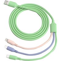 3 In 1 5A Silica USB Cable Fast Charging Data Cord For Samsung Huawei Xiaomi Multi Port Charging Wire