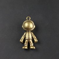 New Style Solid Brass Astronaut Figure Cartoon Car Key Chain Ring Pendant Pure Brass Keychain Hanging Jewlery Fashion Decoration