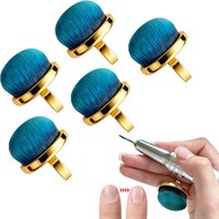 Metal Ring Nail Dust Brush, Hands-Free Finger Cleaning Brush Soft Dense Bristles for Acrylic Gel Dip Powder Removal Salon Home