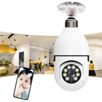 Bulb 3MP Wifi Surveillance Camera Automatic Human Tracking 4X Digital Zoom Full Color Night Vision Indoor Security Monitor