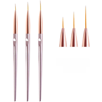3pcs/Set Acrylic French Stripe Nail Art Line Painting Pen 3D Tips Manicure slim Line Drawing Pen UV Gel Brushes Painting Tools