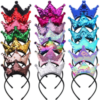 Crown Headband Sequins Hair Bands Women Girls Hair Accessories for Birthday Party Favors Hair Decoration Supplies