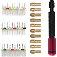 TYHM 41-Piece Needle Vise Set Decompression Hand Twist Drill Double Bearing Rotary Interchangeable Bits of Different Sizes