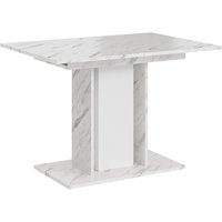 4-Person Extendable Dining – Modern White Finish Dining Table Furniture for Kitchen & Small Spaces