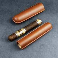 Mini Leather Cigar Tube Travel Cigar Case Pipe Portable Humidor Cigar Holder Waterproof Lighter Moisturizing Smoking Accessories