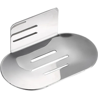 Stainless Steel Shower Soap Holder No Drilling Wall Mounted Soap Dish Sponge Storage Rack Shampoo Tray for Bathroom Organizers