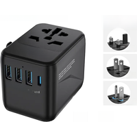 LENCENT Universal Travel Adapter with 3 USB Ports 1Type-C PD Charging All-in-one Travel Adapter EU/UK/USA/AUS Plug for Travel