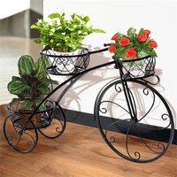 AliExpress NONE 3-Tier Bicycle Plant Stand Wrought Iron Tricycle Planter Home Garden Patio Decor Flower Pots Shelf Indoor Outdoor