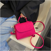 Women's Felt Shoulder Bag Ladies Handbags Luxury Designer New Fashion Alligator Pattern Square Crossbody Bag Messenger Bag