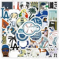 AliExpress FANLU 10/50PCS Baseball Dodgers Graffiti Sticker Cartoon Cool Sports Decal for Skateboard Guitar Cup Bike Waterproof Sticker Kids Toy