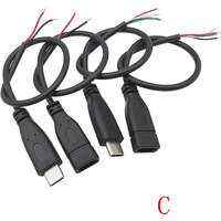 USB Type C Power Supply Cable 2/4 Pin Male Female Socket Type-C Plug Connector Adapter For Data Charging Cables Wires Repair DIY