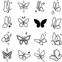 Simple Butterfly Temporary Tattoo,Lasts To 15 Days New Technology Magic Waterproof Semi Permanent Sticker.