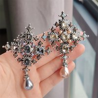 New Baroque Cross Rhinestone Alloy Brooch Personalized Fashion Light Luxury Women's Suit Jacket Corsage Pin Decoration
