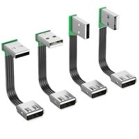 Super Flat flexible USB 2.0 A Male to Female 90 Angled Extension Charging data cable USB male to female right/left/down/up