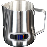 12/20oz Milk Frothing Pitcher 350/600ML Temperature Display Stainless Steel Milk Frother Pitcher Jug Cup for Latte Art Barista