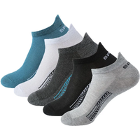 5/10/20 Pairs Of Mens Summer Thin Mesh Breathable Mens Polyester Sports Socks Sweat Absorbing Short Socks