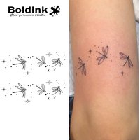 Dragonfly Temporary Tattoo,Lasts To 15 Days New Technology Magic Waterproof Semi Permanent Sticker.