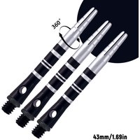 Huanqu 3-Piece Set 43mm Rotatable Aluminum Dart Shafts - 360 ° Rotating Design, Multiple Color Options (Red/Blue/Black) for Accurate Throwing, Durable Lightweight Structure, Holiday Gift for