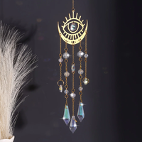 1pc gold flame moon crystal pendant sunlight catcher outdoor garden ab colour hanging decoration gift hanging ornament