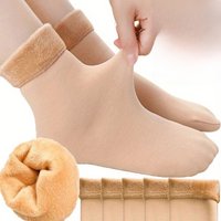 2/4 Pairs Winter Warm Thicken Fleece Short Socks Women Thermal Cashmere Wool Socks Snow Velvet Boots Home Floor Calcetines Mujer