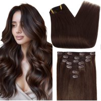 Remy Human Hair Clips in Hair Extensions 7 Pcs Real Human Hair Extensions Clip ins Silky Straight Virgin Hairpieces for Women