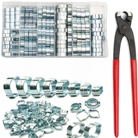 80Pcs 5-20mm Hose Clamp Clips Set Double Ears Clamp Worm Drive Fuel Water Hose Pipe Clamps Clip+1PC Plier Clamps For Woodworking
