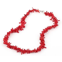 Beautiful Strand Red Coral Necklace with Lobster Claw Clasp Length 46cm