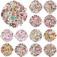 AliExpress NONE 60PCS Cartoon Cute Merry Christmas Jingle Bells Graffiti Stickers for Bicycle Hand Account Pencil Case Decals