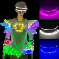 Futuristic Style LED Glasses Dance Costume Props Neon Party Flashing Cyberpunk Glasses Luminous Bril Performance Supplies