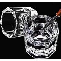 Crystal Glass Nail Art Cups Washing Brush Container Acrylic Powder Liquid Dish Mini Salon Holder Manicure Accessories Tool