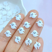 50Pcs New Cute 8mm Mini white ghost Series Resin Flatback Ornament Jewelry Making Manicure Hairwear Accessories