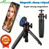 Roreta Magnetic Phone Holder to 1/4'' & 3/8'' Arri Holes Tripod Mount Adapter for iPhone Samsung Huawei Xiaomi Smartphone