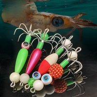 ANFS Fluorescent Octopus Squid Jig Kit - 2pcs/4pcs Set With Luminous Artificial Baits for Saltwater Fishing-Amazing Fishing Gift