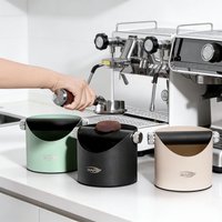 IKAPE Espresso Knock Box , Premium Coffee Knock Box, Space-Saving Coffee Dump Bin, Non-Slip Base for Barista