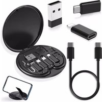 New 60W Fast Charging Mobile Phone Holder Multifunctional Portable Data Cable Storage Box Charging Cable Set for Traveling