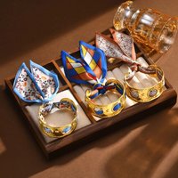 Exaggerated Luxury Silk Cuff Bracelet for Women,Silver/Gold Color Stainless Steel Silk Scarf Open Bracelets,Retro Jewelry Gift