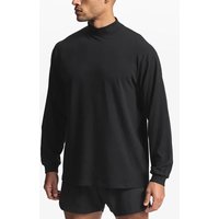Oversized Long Sleeve Running T-shirts Mens Turtleneck Dropped Shoulder Loose Sports Fitness T Shirt Gym Bodybuilding Tops Tees