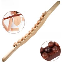 Guasha Wood Stick Tool Wood Therapy Massage Tool for Body Shaping,31 Beads Back Massage Roller Stick,Lymphatic Drainage Massager