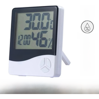 HTC-1 LCD Electronic Digital Temperature Humidity Meter,Home Thermometer,Hygrometer,Indoor Outdoor Weather Station Clock