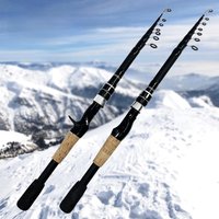Casting Spinning Telescopic Lure Fishing Rod 1.5M - 2.4M Carbon Fiber Pole Wooden Handle for Trout Bass Jigging Bait Test 8-25g