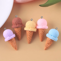 10Pcs Cute Ice Cream Cone Resin Charms DIY Handmade Jewelry Making Accessories Kawaii Earrings Necklace Keychain Decor Pendant