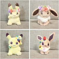 18cm Anime Pokemon Easter Flower Wreath Eevee Collectible Cartoon Decor Doll Children Surprise Birthday Xmas Gifts Charm Toys