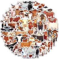 50PCS Creative Cow Cartoon Cute Animal Gooka Handbag Decoration Notebook Luggage Decoration Stickers