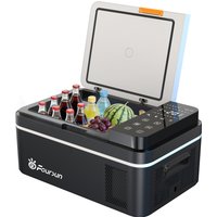 Foursun 21L/25L/35L/45L/55L Przenośna Lodówka Samochodowa z Kompresorem i Sterowaniem przez Aplikację Bluetooth, do Kempingu, Podróży, Domu, DC 12V/24V i AC 100-240V
